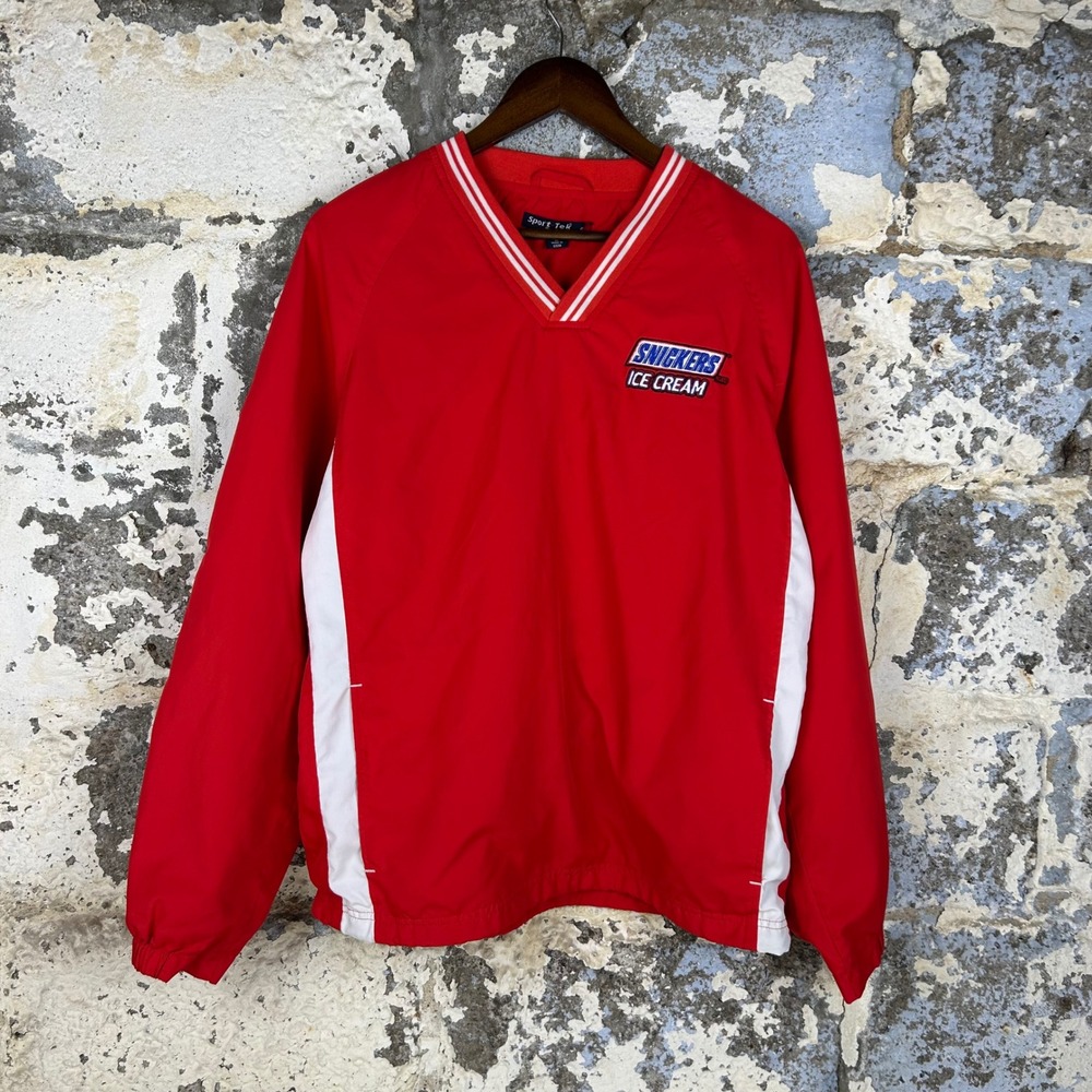 Sport-Tek Pullover Windbreaker Red Snickers Ice Cream Promo Mens M